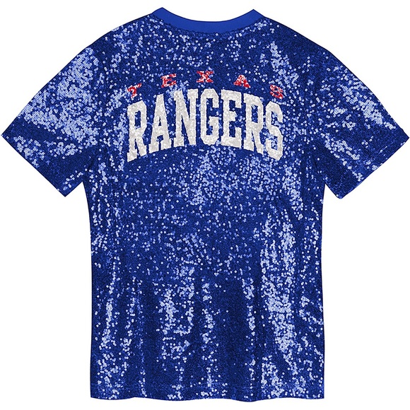 Blue Sequin Girl Texas Rangers Top - Picture 2 of 9